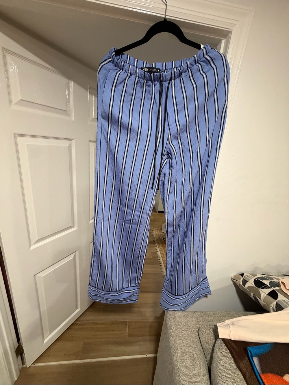 Zara Light Blue Striped Top